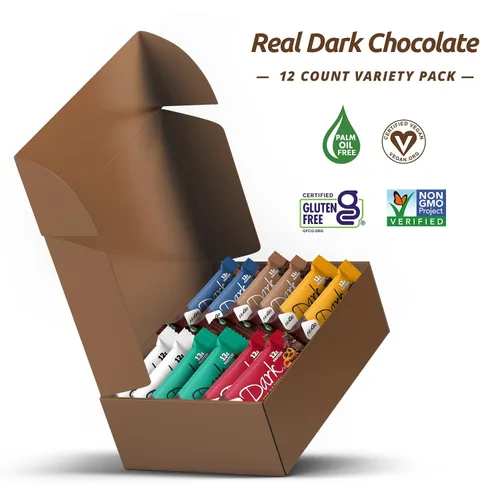 Miniatura 3 de NuGo Dark, caja variada de muestra, barra de proteínas veganas de 0.47-0.31 onzas, sin gluten, 12 CT
