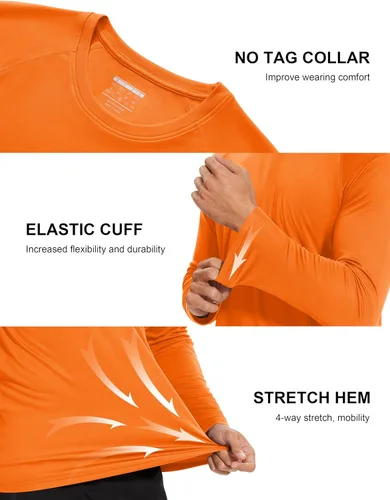 Miniatura 28 de MAGCOMSEN Camisas de manga larga para hombre, protección solar UPF 50+, camisetas atléticas para senderismo, correr, entrenamiento, protección