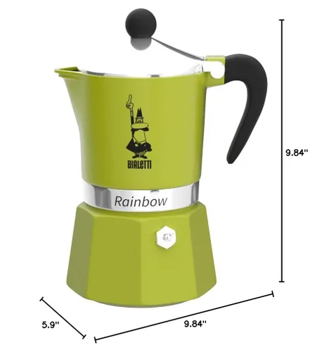 Miniatura 6 de Bialetti Moka Express Rainbow (verde, 3 tazas)