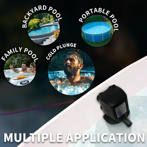 Miniatura 6 de Filtro de inmersión en frío de 600 GPH para saneamiento U-V de 300 a 1000 galones, filtro de bañera de baño de hielo de cápsula fría, filtro