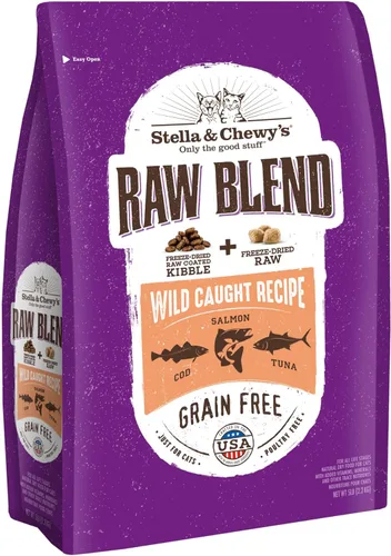 Miniatura 15 de Stella & Chewy's Raw Blend Premium Kibble - Comida para gatos sin granos, comidas ricas en proteínas, receta de pescado capturado en la naturaleza