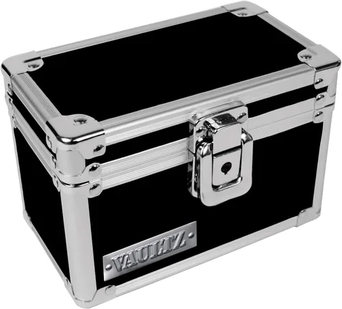 Miniatura 11 de Vaultz VZ01169 Archivador con candado para tarjetas de índice con tapa abatible - Capacidad para 350 tarjetas de 7,6 x 12,7 cm, color negro