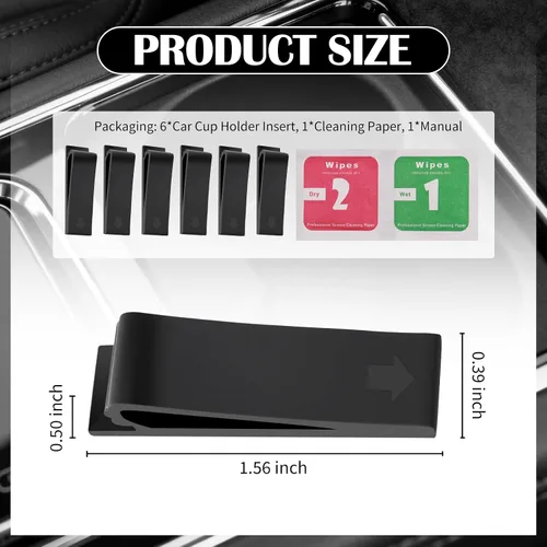 Miniatura 2 de 6 PCS Insertos de Portavasos de Silicona para Automóvil, Posavasos Curvos Antivibración para Automóvil, Estabilizador de Portavasos para Sostener