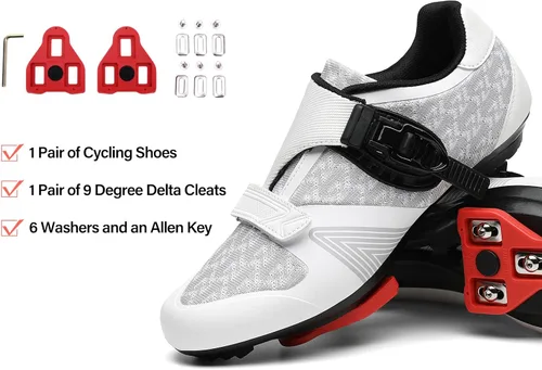 Miniatura 2 de Zapatos de ciclismo unisex para hombres y mujeres, compatibles con zapatos de bicicleta Peloton con tacos Delta para ciclismo de carretera, pedal