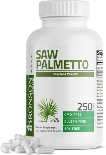 Bronson Saw Palmetto Extra Strength apoya la función saludable de la próstata y el apoyo a la salud urinaria, sin OMG, 250 cápsulas vegetarianas