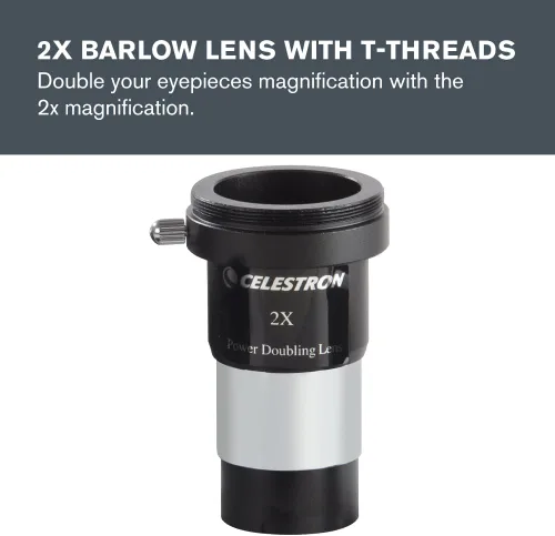 Miniatura 3 de Celestron AstroMaster - Kit de accesorios de 8 piezas de oculares y filtros - Incluye dos oculares de 1.25", lente Barlow 2X, tres filtros, paño