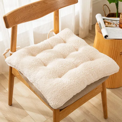Miniatura 10 de Paquete de 4 cojines gruesos de felpa para silla de escritorio, poliéster suave, antideslizantes, para cocina, comedor, sillas de oficina, 20 x 20
