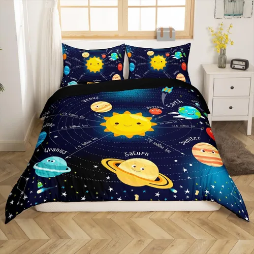 Miniatura 18 de Erosebridal Juego de ropa de cama con diseño de Feliz Navidad, adorable funda de edredón de muñeco de nieve tamaño individual para niños y niñas