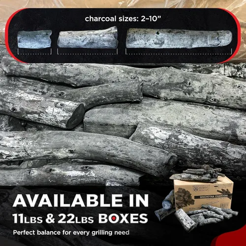 Miniatura 6 de The Bincho Grill - Carbón Binchotan 5 kg – Carbón de madera dura premium estilo parrilla japonesa, 95% de carbono, sin humo, alto calor, larga