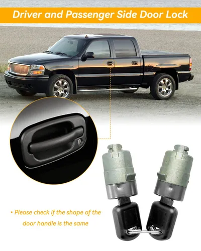 Miniatura 2 de 2 cerraduras para puerta del conductor y del pasajero, cilindro de cerradura de puerta con llave para Cadillac Escalade/Chevrolet Silverado Suburban