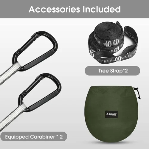 Miniatura 6 de G4Free Hamaca Grande para Acampar con Mosquitero para 2 Personas Pop-up Paracaídas Ligera Hamacas Colgantes Correas para Árboles Cama Columpio
