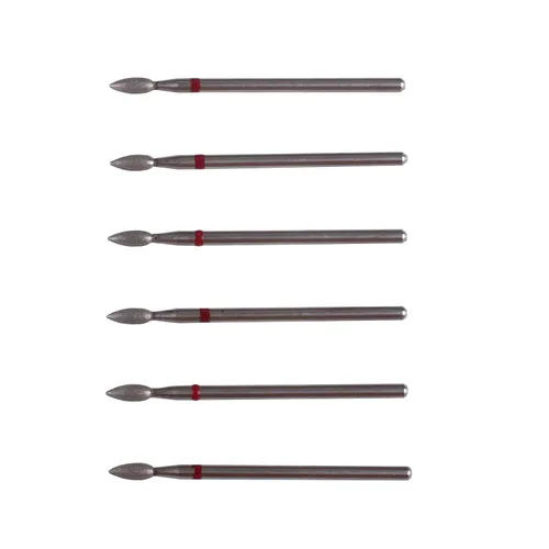 Miniatura 2 de Juego de brocas para cutícula de diamante en forma de llama, 6 piezas, kit de brocas de manicura Pro Dry de 3/32