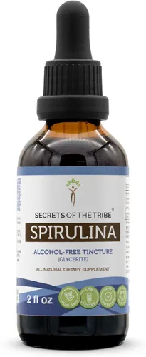 Secrets of the Tribe Extracto líquido sin alcohol de espirulina, suplemento de tintura de espirulina (Arthrospira Platensis) (2 onzas líquidas)