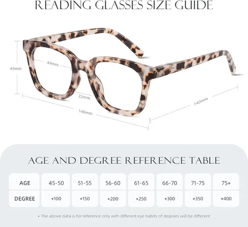 Miniatura 5 de Reading Glasses for Women Men - Blue Light Blocking Magnifying Readers,Square Anti-Glare Computer Eyeglasses