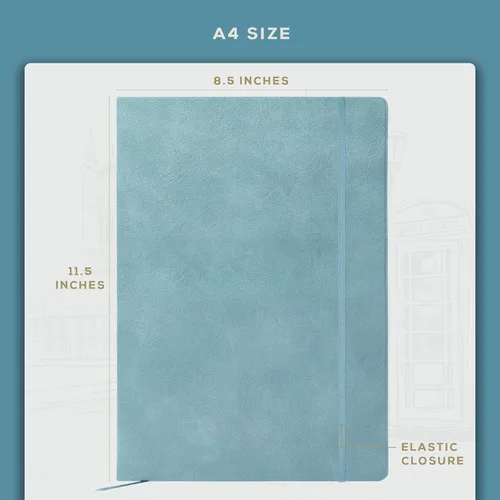 Miniatura 4 de Beechmore Books Cuaderno de bocetos A4 – Libro de bocetos de gran formato de 8.5x11 con tapa dura encuadernado en cuero vegano premium con 156