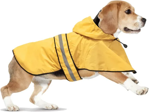 Miniatura 10 de Impermeables para Perros - Impermeables con Capucha para Perros, Chaqueta de Lluvia Reflectante Ajustable para Perros, Chaqueta de Lluvia Resistente