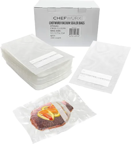Chefwurx - Bolsas selladoras al vacío precortadas, 300 bolsas de pinta para ahorrar alimentos, bolsas de sellado al vacío sin BPA, aptas para