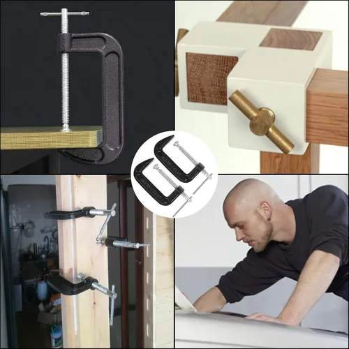Miniatura 7 de 6 abrazaderas C de 4 pulgadas de acero resistente C - Juego de abrazaderas C de resistencia industrial para carpintería, soldadura, construcción