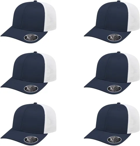 Miniatura 57 de Cap America i8502 Flexfit 110 Premium - Gorra de camionero de perfil medio con 6 paneles de malla trasera con protección UV y cierre ajustable Azul