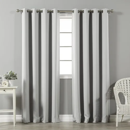 Miniatura 28 de Best Home Fashion Cortinas opacas con aislamiento térmico, ojales de acero inoxidable y níquel, color rosa bebé, 52 pulgadas de ancho x 63 pulgadas