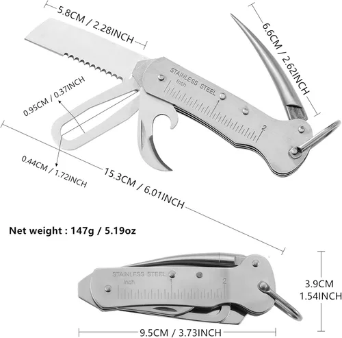 Miniatura 3 de Cuchillo de Supervivencia para Marinero Tamaño Bolsillo EDC Multiherramienta Swiss Army Skipper Herramienta de Emergencia para Rigging