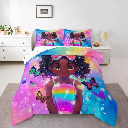 Miniatura 107 de Erosebridal Juego de ropa de cama de princesa de ballet, tamaño Queen, juego de edredón de 3 piezas para niñas bailarinas de ballet, lindo juego