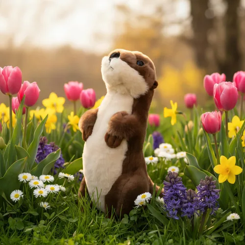 Miniatura 6 de Animal de peluche de nutria de río de The Petting Zoo de pie, regalos para niños, animales salvajes del zoológico, juguete de peluche de nutria