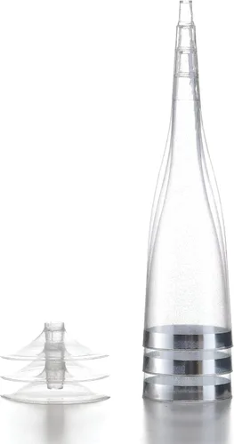 Miniatura 4 de Copas de champán de plástico desechables, purpurina plateada con borde plateado, 1 caja de 36 unidades, 6.5 onzas, vidrio tostado de alta calidad