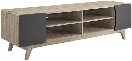 Miniatura 9 de Modway Tread Mid-Century - Mueble moderno para TV de 47 pulgadas, color gris natural