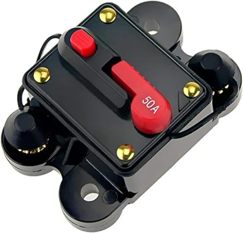 Disyuntor de 50 amperios 50A-300A con reinicio manual para el hogar, soporte de fusibles del sistema solar para protección de audio y amplificadores