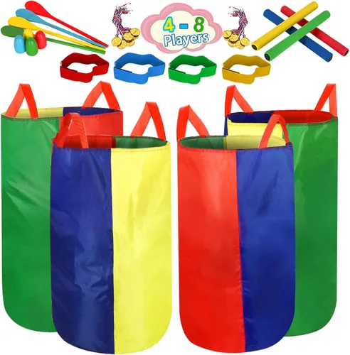 Bolsas de carreras de sacos de patatas para 4 a 8 jugadores, juegos de patio trasero para niños y adultos, fiesta de cumpleaños de campo, juegos al