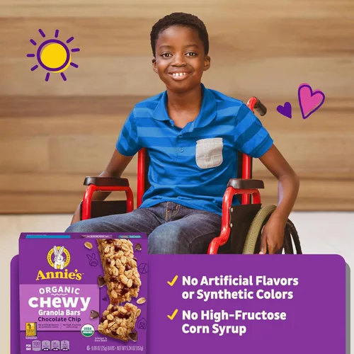 Miniatura 5 de Annie's Barras de granola masticables orgánicas, chispas de chocolate, 12 unidades (paquete de 6)