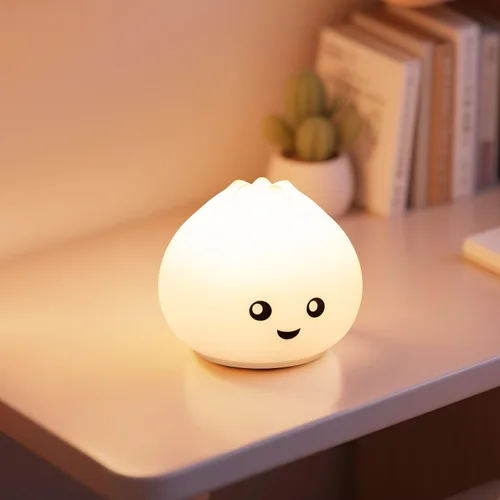 Miniatura 10 de Luz nocturna para niños, luz nocturna LED de silicona regulable recargable con 7 colores, lámpara de noche para guardería de bebé, lámpara táctil