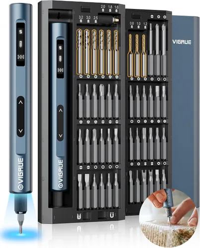 Miniatura 10 de VIGRUE Destornillador Eléctrico Inalámbrico, Destornillador Inalámbrico Recargable, Juego de 48 Piezas Destornillador Eléctrico para Uso Diario