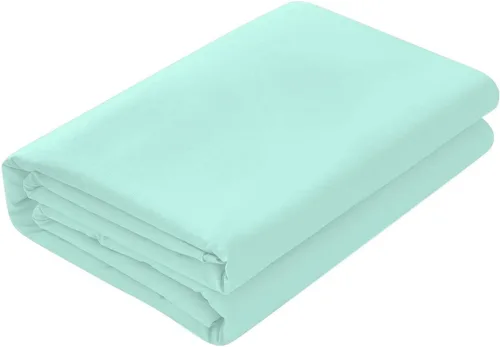 Miniatura 2 de Soft Aqua - Sábana encimera de tamaño individual 100% algodón satinado, 600 hilos, calidad de cama, sábana encimera, fresca y lisa, solo una sábana