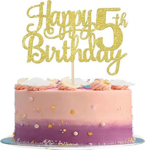 Miniatura 100 de 1 pieza de decoración de pastel de feliz 6º cumpleaños con purpurina para 6 años, palillo de pastel número 6, fabulosa decoración de pasteles