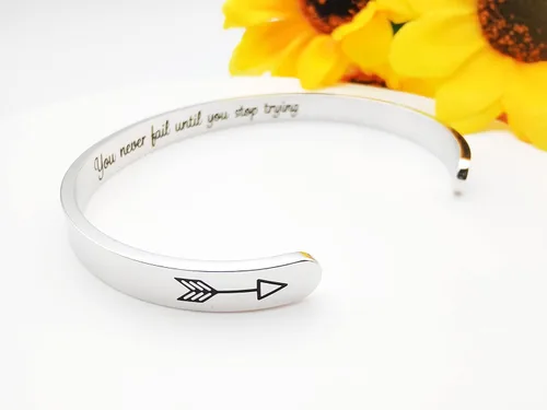 Miniatura 115 de Pulseras inspiradoras para mujer, joyería de acero inoxidable, con refranes, pulsera motivacional con mensaje oculto, pulseras grabadas para mejor