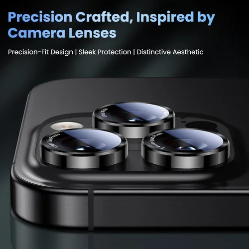 Miniatura 3 de Uyiton para iPhone 17 Pro Max/17 Pro/16 Pro Max/16 Pro/15 Pro Max/15 Pro/14 Pro Max/14 Pro Protector de lente de cámara - Cubierta de cámara