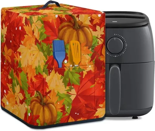 Miniatura 18 de Gomyblomy Funda para electrodomésticos pequeños con diseño de murciélagos, protector de freidora de aire lavable con tema de Halloween, protector