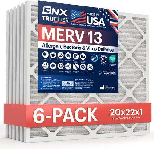 Miniatura 44 de BNX MERV 13 - Filtro de aire plisado electrostático, 12 x 12 x 1 pulgadas (6 pzas), fabricado en EE. UU., filtros de aire HVAC para alergias, polen