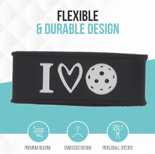Miniatura 4 de Palms-O-Aces Juego de 3 bandas de agarre para paleta de pickleball – Bandas de silicona para paletas de pickleball para asegurar sobreempuñaduras e