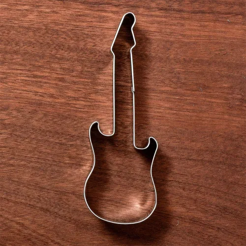 Miniatura 6 de LILIAO Cortador de galletas de guitarra eléctrica, cortador de fondant de galletas de rock and roll, 1.6 x 4.6 pulgadas, acero inoxidable