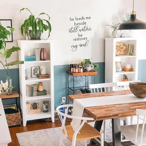 Miniatura 4 de Adhesivo decorativo de vinilo con frase en inglés «He Leads Me Beside Still Waters He Restores My Soul»