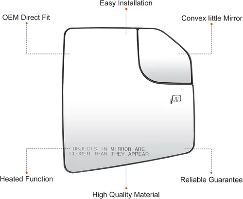 Miniatura 6 de F150 - Espejo de repuesto para espejo lateral izquierdo del conductor + lado derecho del pasajero compatible con Ford f-150 2015 2016 2017 2018 2019