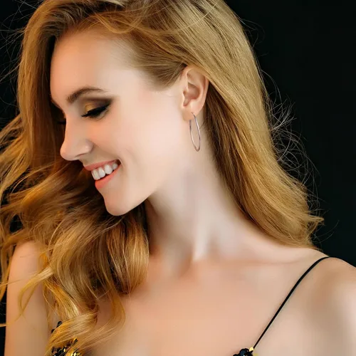 Miniatura 3 de Aretes de aro ovalados dorados y plateados para mujer, grandes, grandes, para uso diario, diseño de gota de agua, idea de regalo para madre y mejor