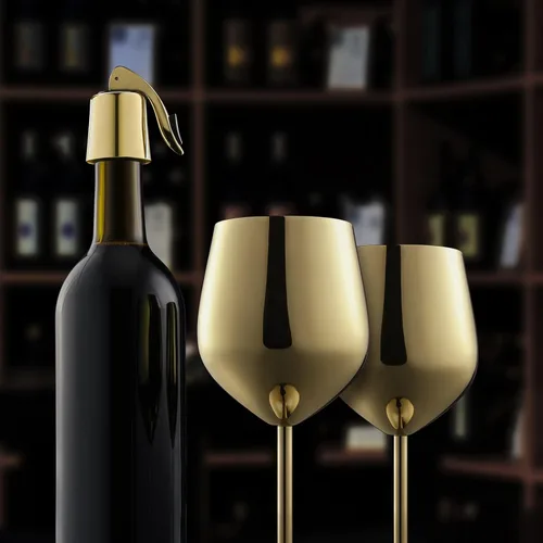 Miniatura 6 de WOTOR Juego de 4 Copas de Vino Doradas, Cáliz Dorado Irrompible de 18oz, Copa de Vino de Acero Inoxidable, Copa de Vino de Metal para Exteriores