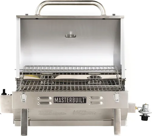 Miniatura 3 de Masterbuilt Parrilla de propano portátil MB20030819 + adaptador de repuesto para tanque de propano GasOne