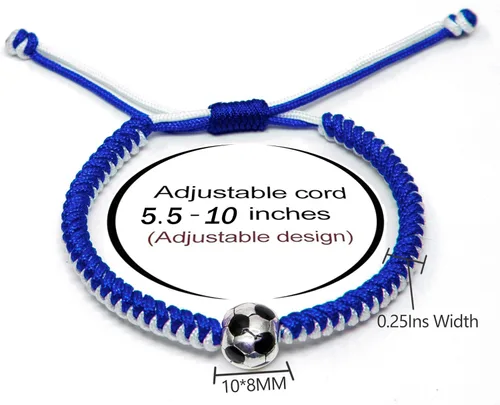 Miniatura 3 de MANYC - Pulseras de fútbol para hombres, mujeres y niños, accesorios elegantes para fanáticos del fútbol, regalos de espíritu de equipo para niños