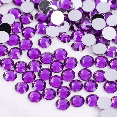 Miniatura 21 de 3000 unidades de diamantes de imitación termoadhesivos SS6 de 2mm con parte posterior plana, gemas de cristal de vidrio transparente redondas