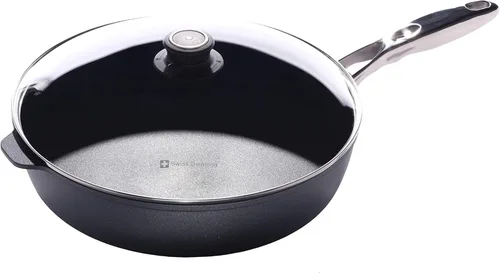 Miniatura 3 de Swiss Diamond Sartén antiadherente con tapa, sartén profunda de aluminio recubierto de diamante con tapa, apta para lavavajillas y horno hasta 500